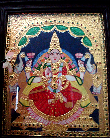 Godess Gajalakshmi-Tanjore painting