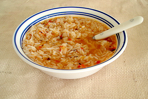 Rice floating in paruppu kuzhambhu