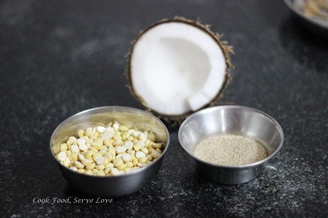 Ingredients for Cauliflower Peas kurma