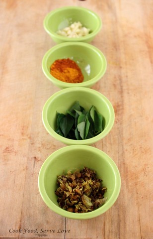 Ingredients - Ridge gourd curry